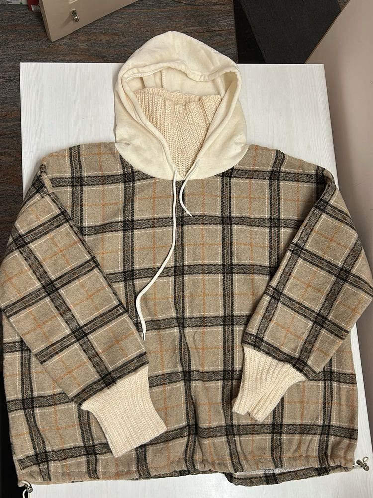 Plaid Flannel Pullover Hoodie