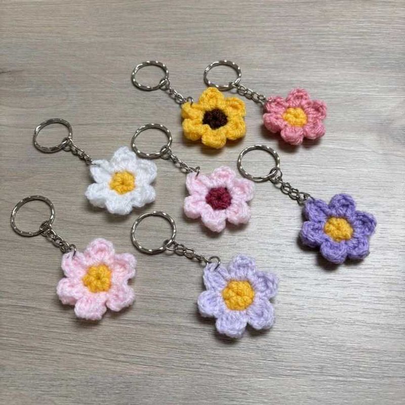 Crochet Flower Keychain