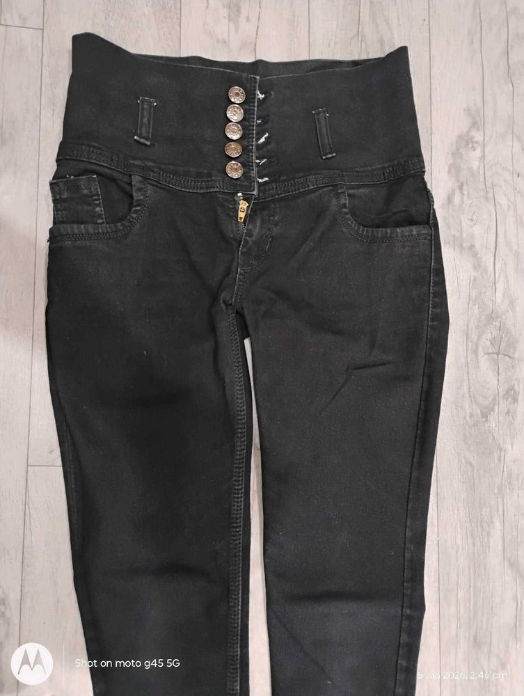 High Waist Black Jeans