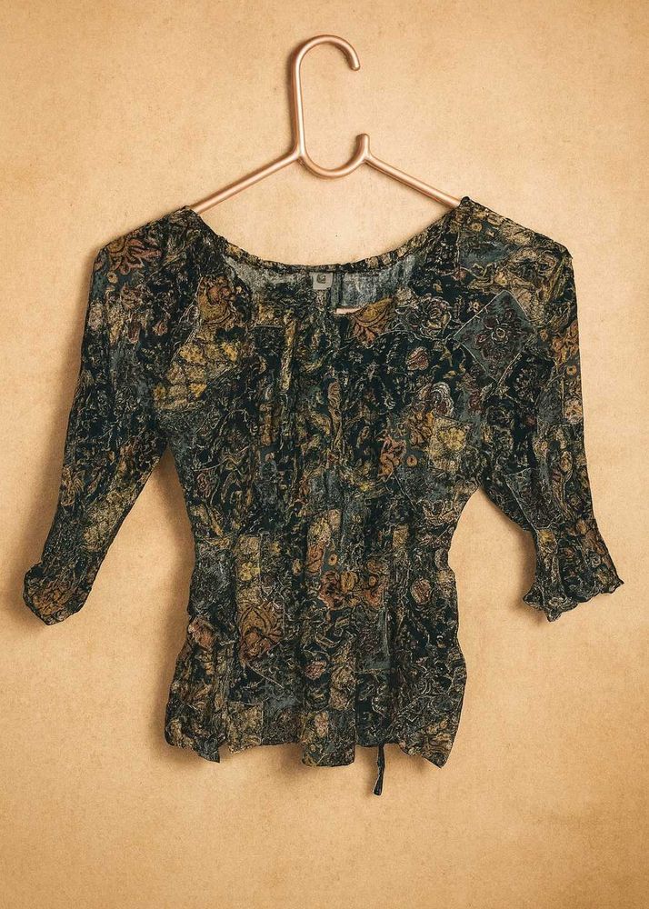 Floral Print peplum Top
