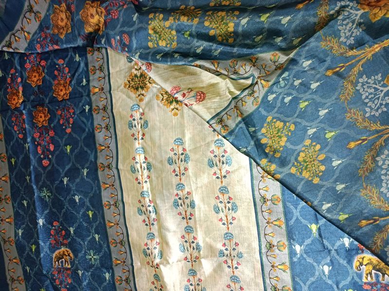 Royal Blue Printed Dupatta
