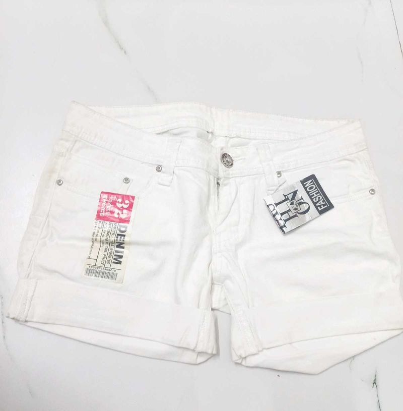 White Denim Shorts