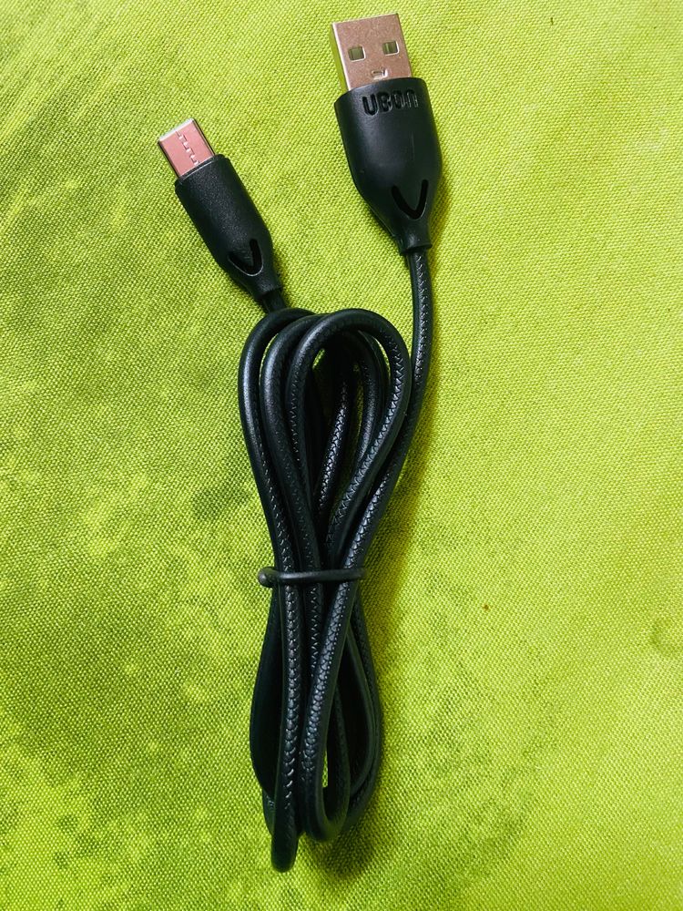 UBON Type C 25W Fast Charging Cable &amp; Data Transmission, 1mtr Braided Cable, Compatible with Smartphones &amp; Tablets  (Black)