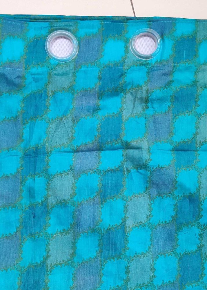 Blue Diamond Pattern Curtain