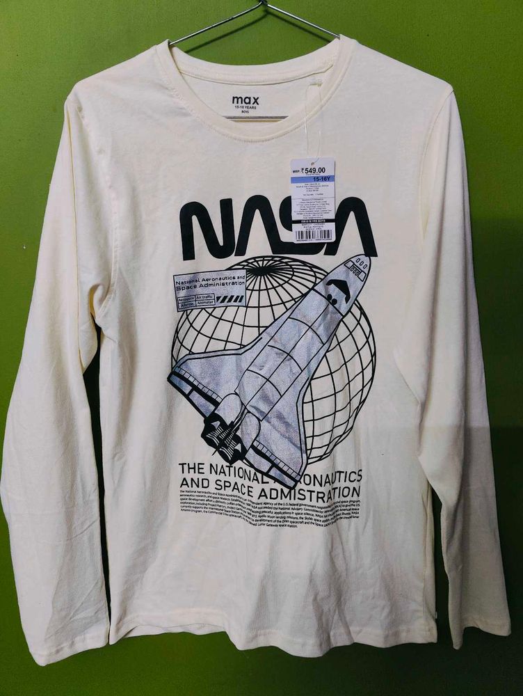 NASA™ Authentic Brand New Full Sleeve Tee - Beige