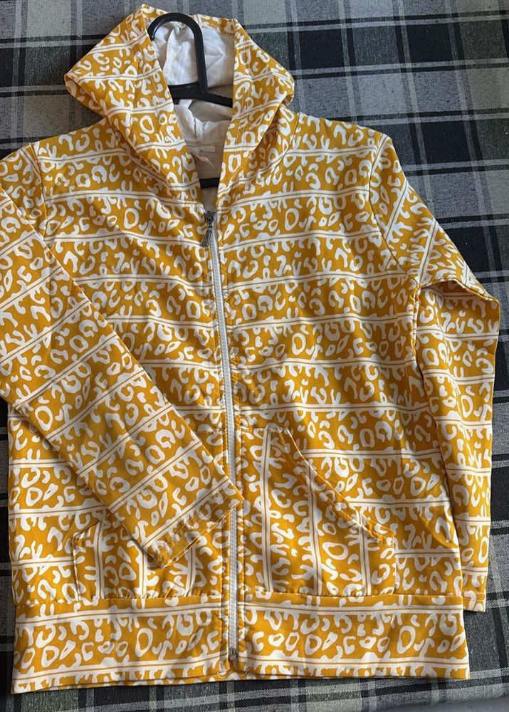 Patterned Zip-Up Hoodie