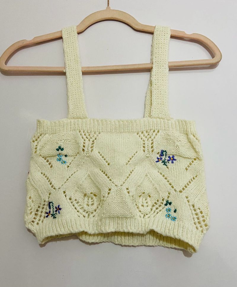 FLAT @199 ! Cute Knit Crochet Top