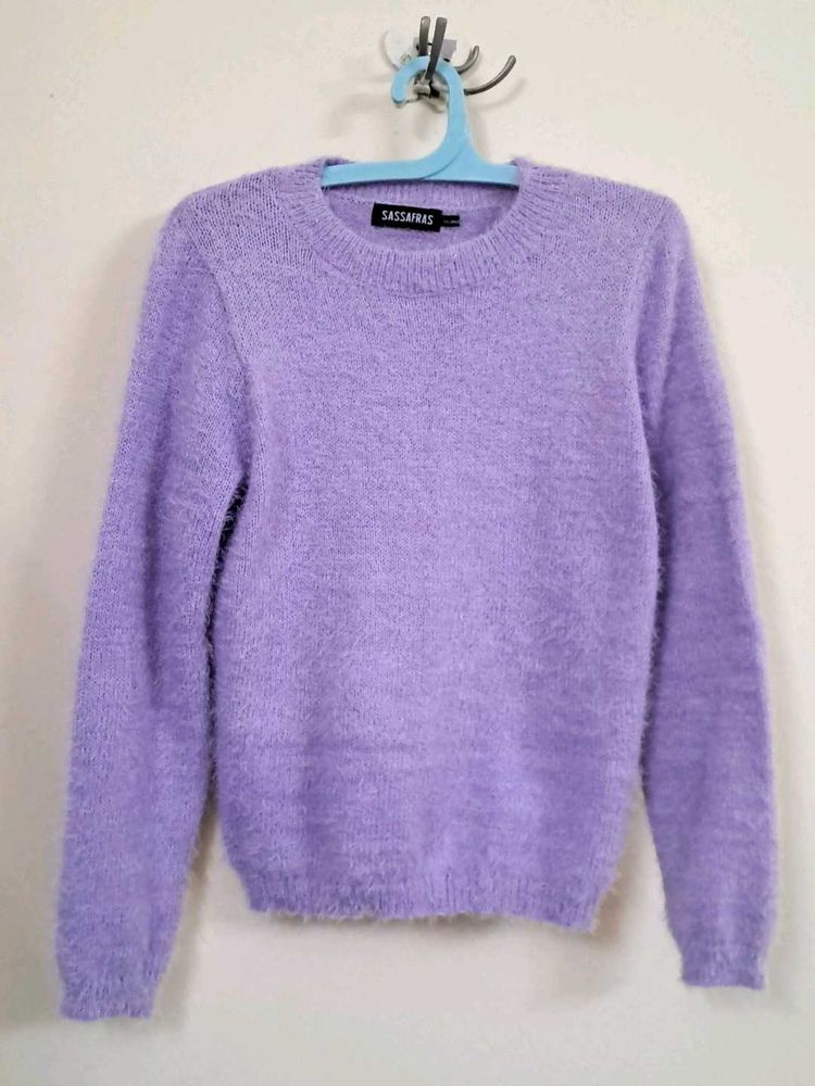 Sassafras Lavender Fuzzy Sweater