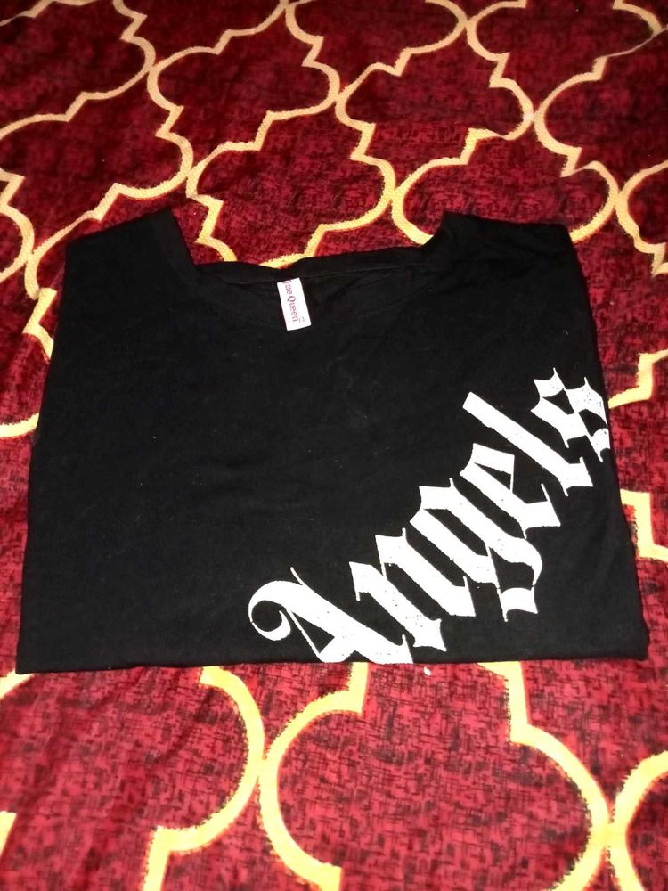Black Tishirt For Girls Daily Use