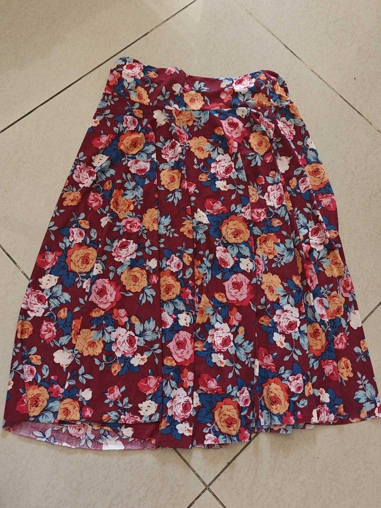 Floral Print divider Skirt