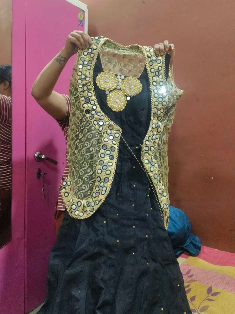Black Gown With Golden Jacket