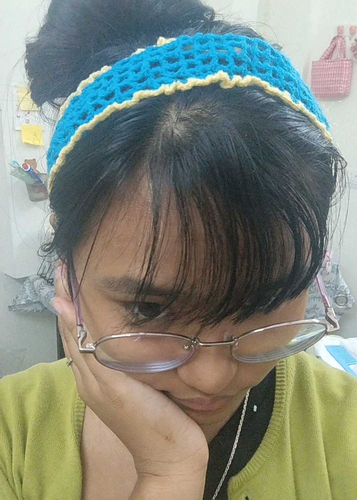 Blue &amp; Yellow Crochet Headband💙⭐(&amp; Scrunchie)