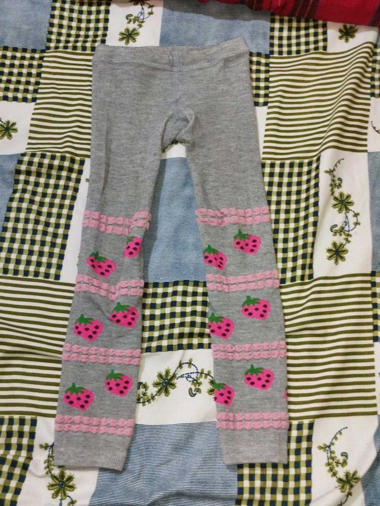 Strawberry Print Kids Leggings