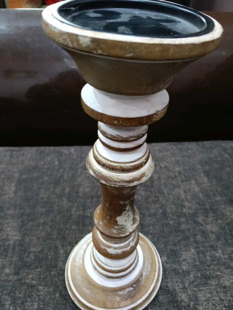 Rustic Wooden Candle Holder