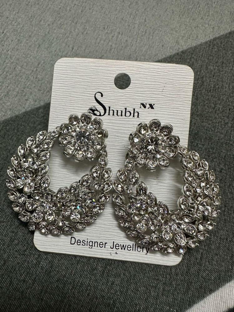 Sparkling Silver Earrings