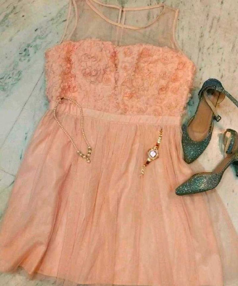 PARTY PEACH DRESS AT JUST RS 699