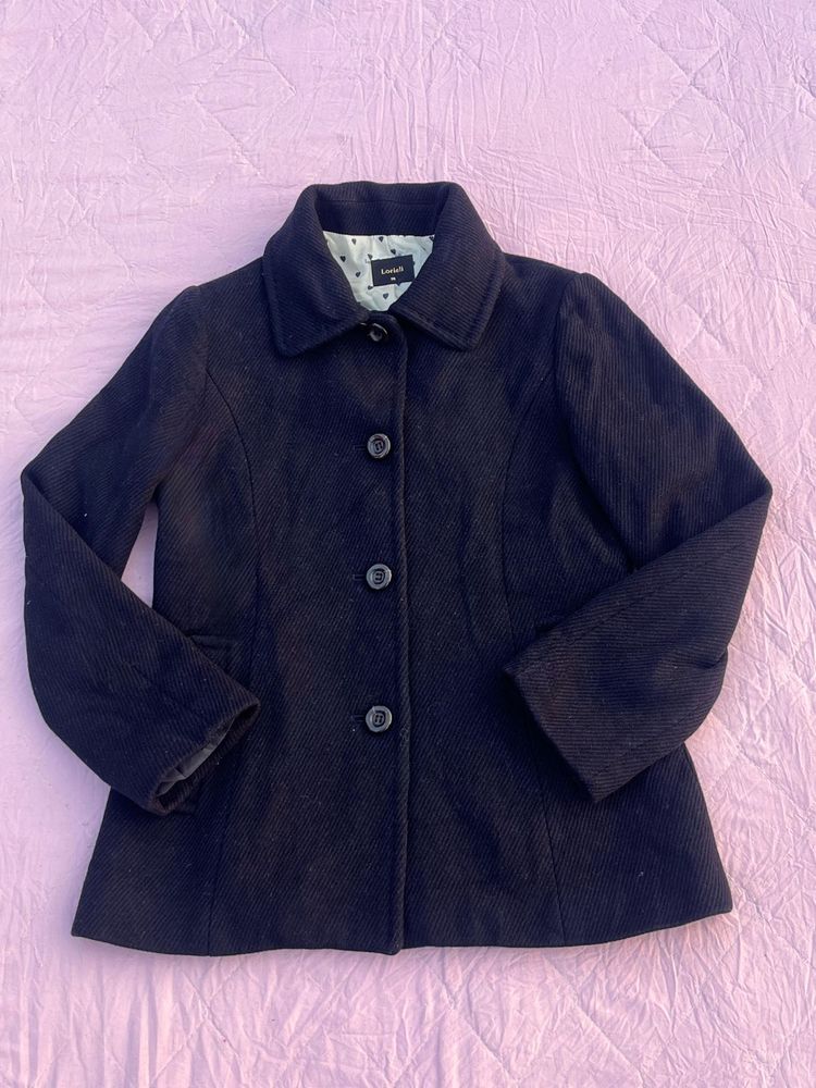 Chic navy blue  Wool Blend Jacket