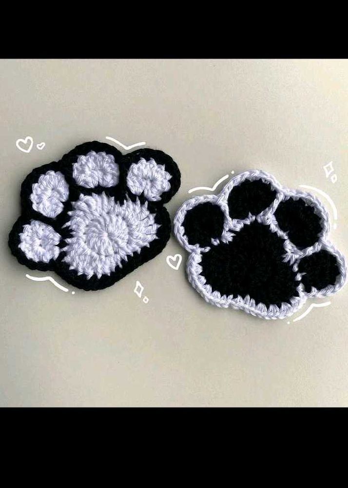 Handmade Crochet Paw Coaster