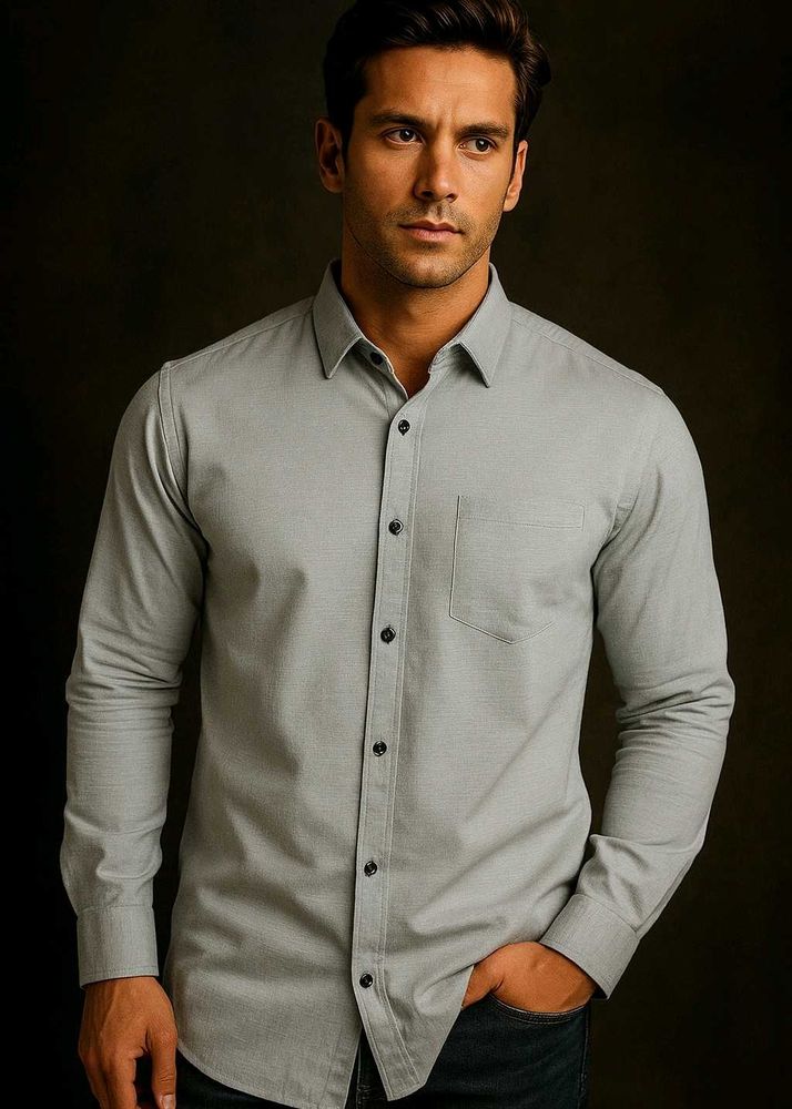 Men&#39;s Grey Casual Shirt