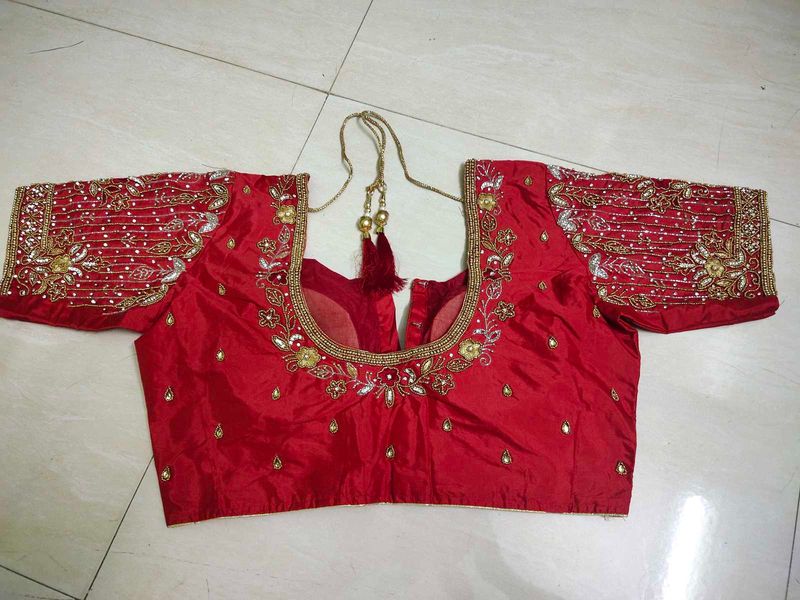 Red maggam blouse