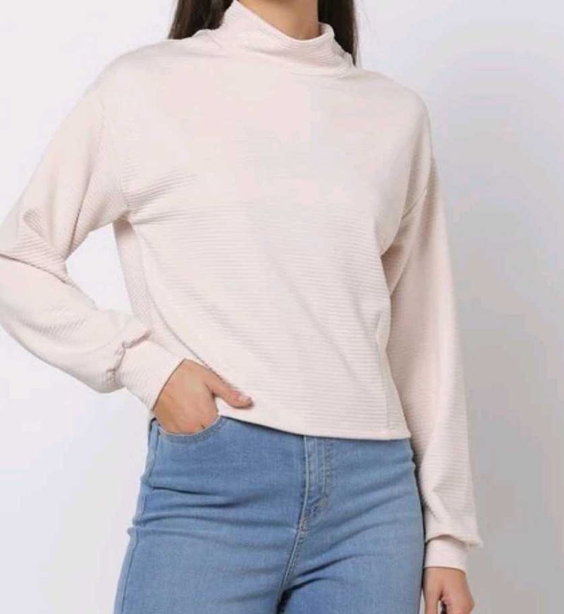 Ribbed Mock Neck Top