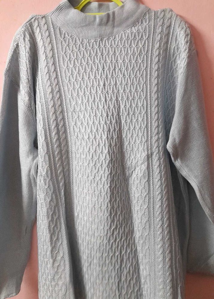Blue Cable Knit Sweater