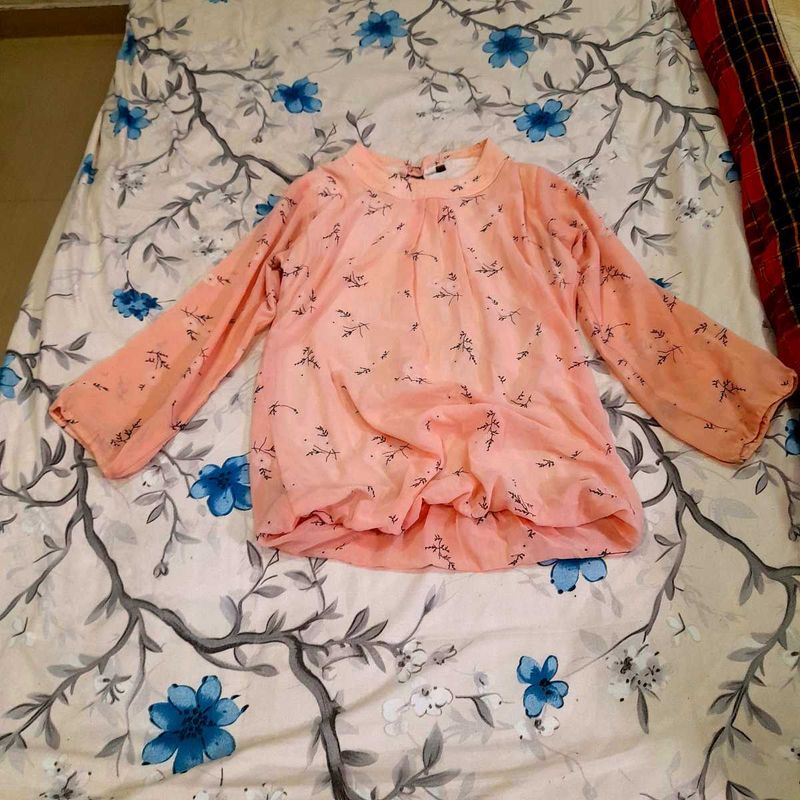 Peach Floral Top