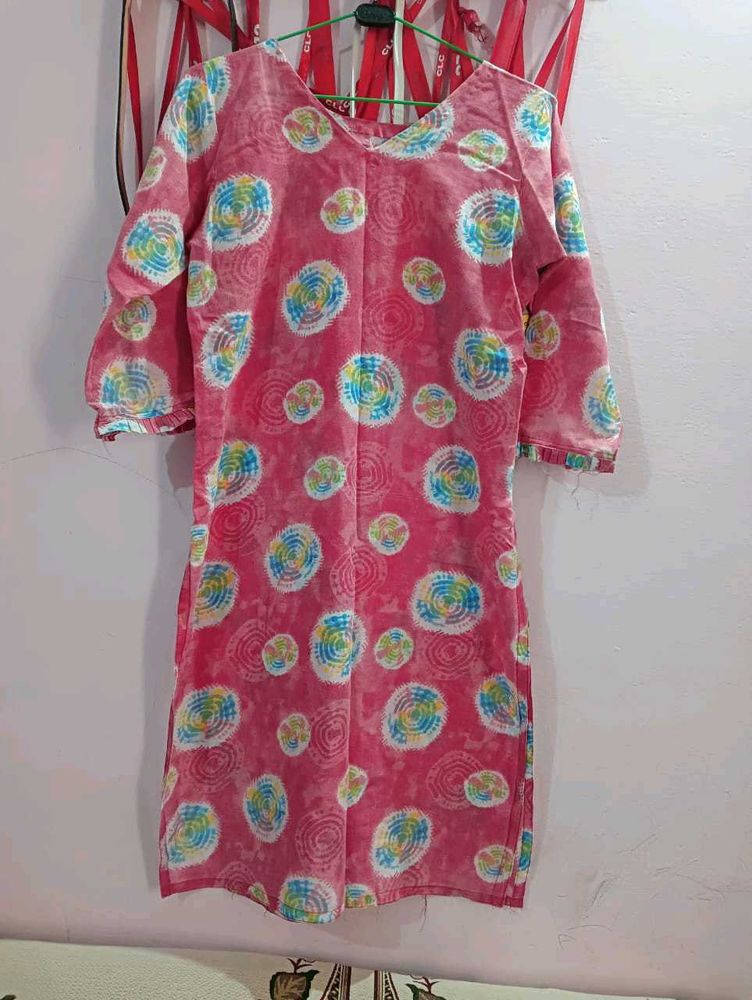 Red Printed Kurta