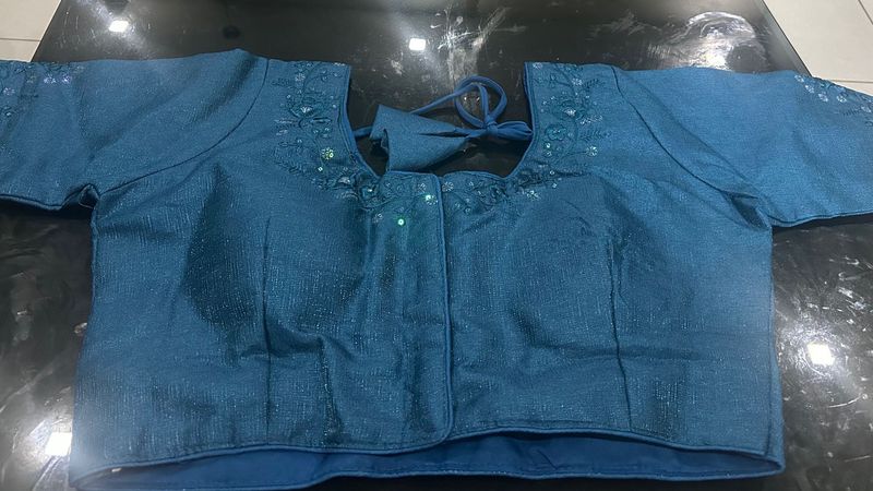 Not UsedBlue Embellished Blouse