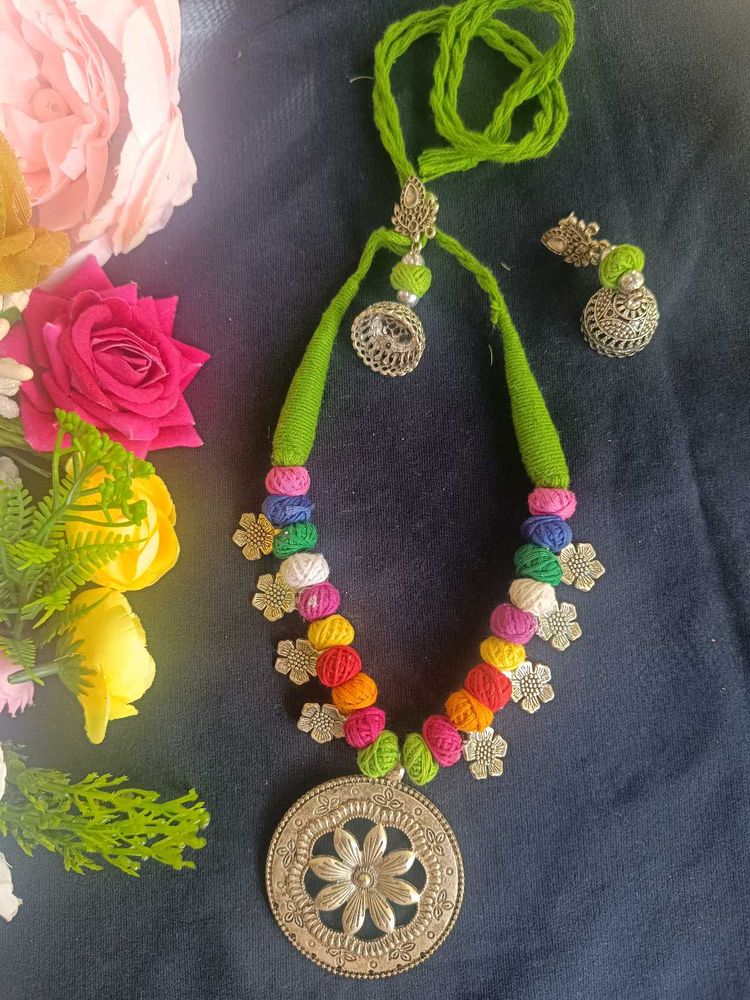 Handmade colour full  necklace set