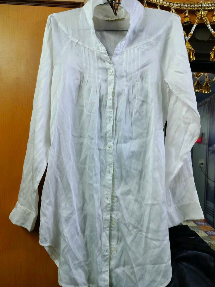 White Button-Down Top
