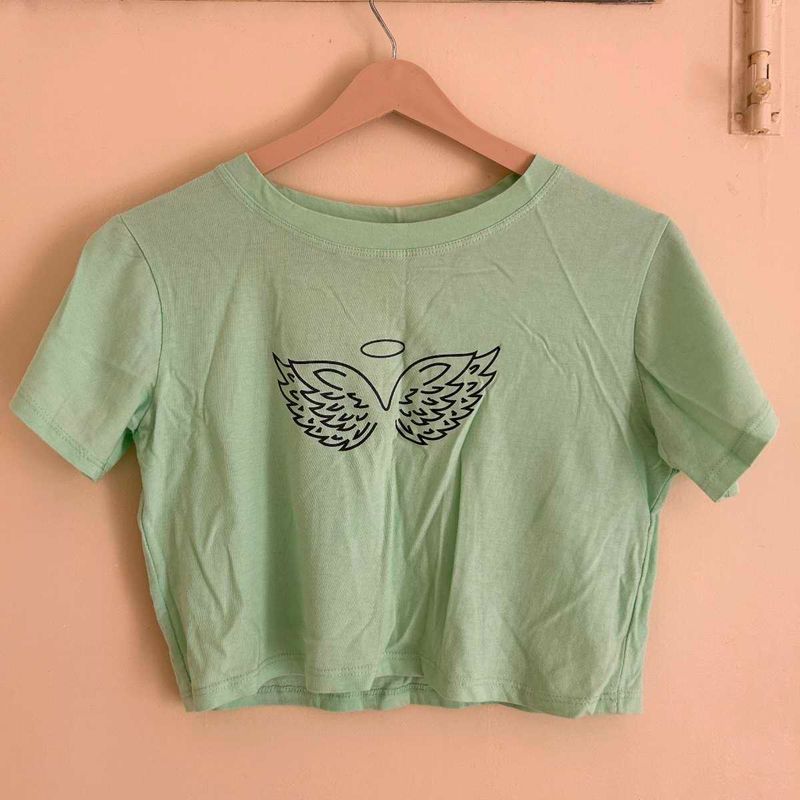Mint Angel Wing Crop Top