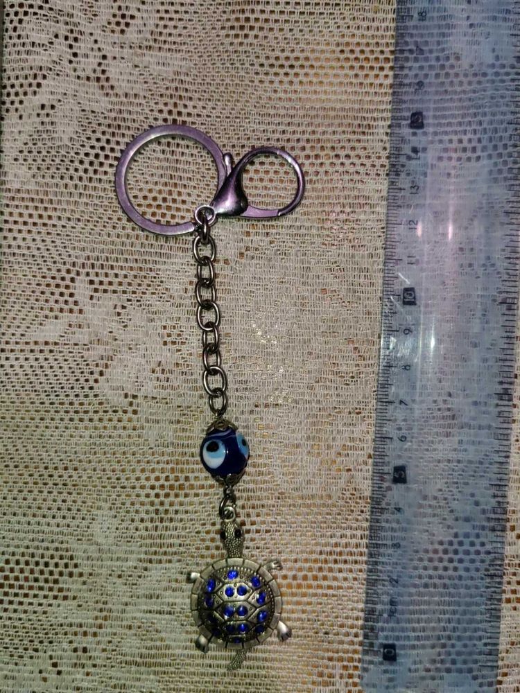 Turtle+ Evil Eye Keychain