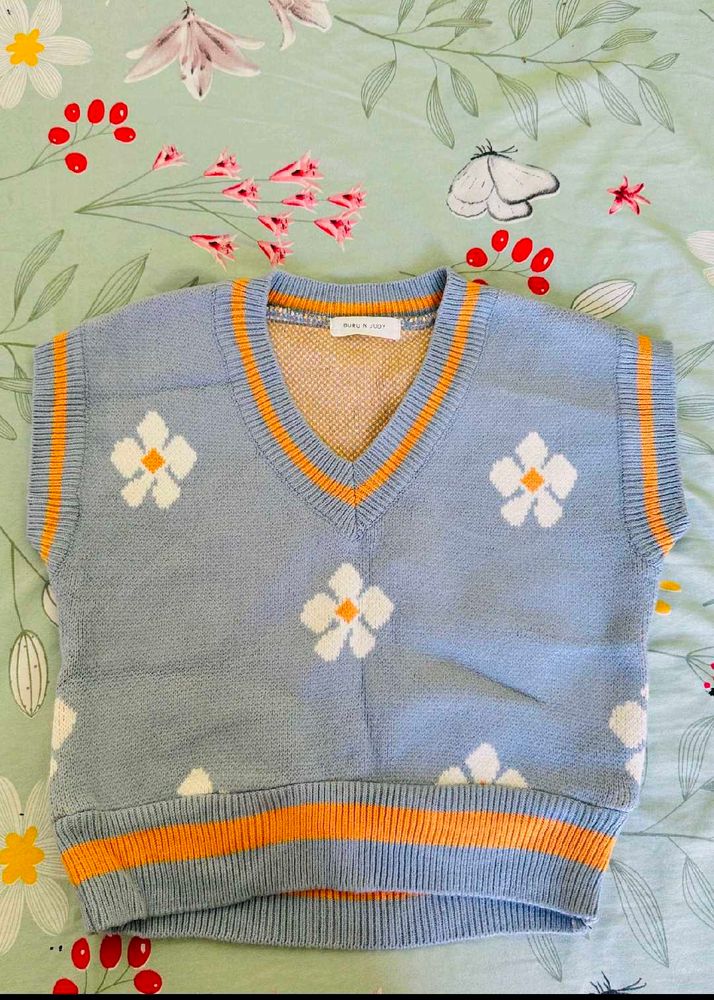 Cute Floral Knit Vest Top (women's)