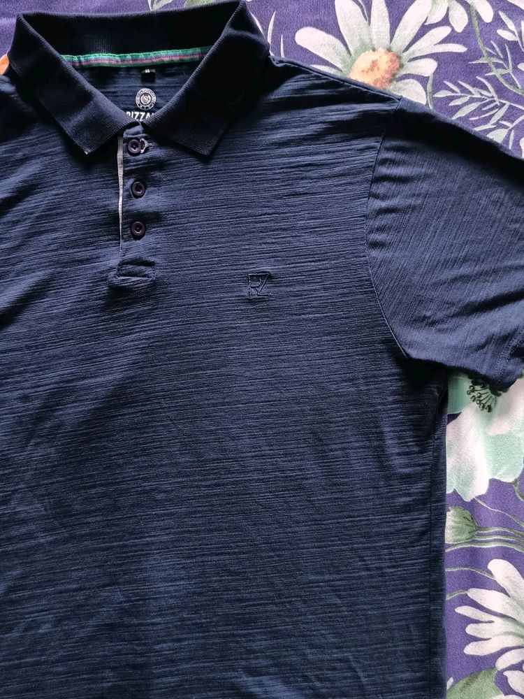 Collar T Shirt Of RIZZANO, comfortable Fitting, Size-L,Colour-Dark Sky blue