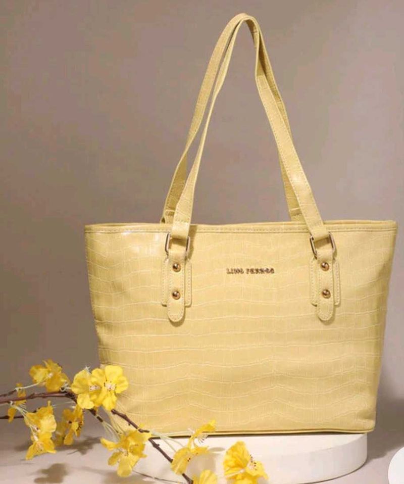 Lino Perros Yellow Crocs Handbag For Women