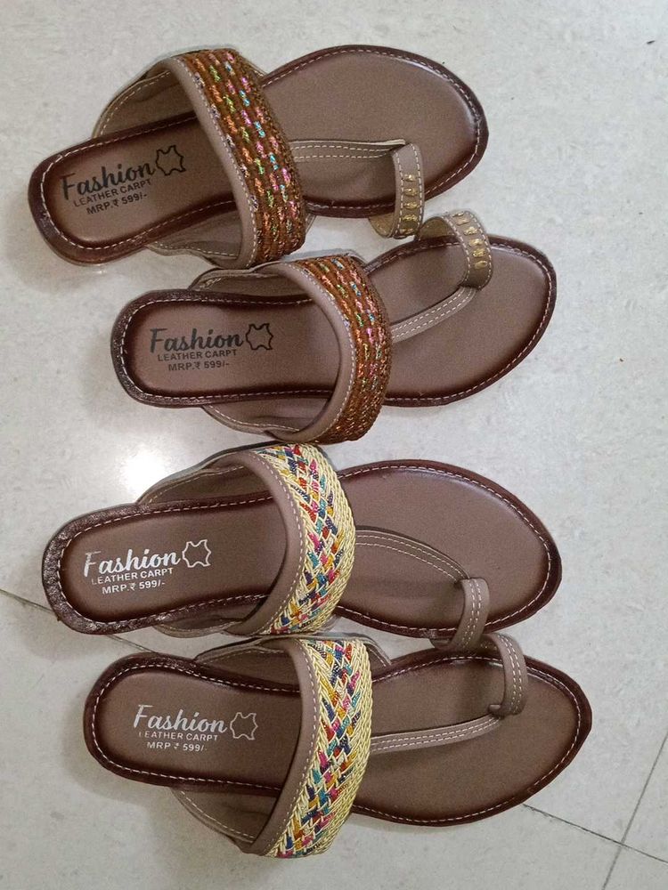 Jaipuri Nagra Jutti Set Of 2 (Multicolored)