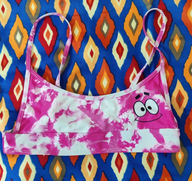 Pink Tie-Dye Patrick Star Bra