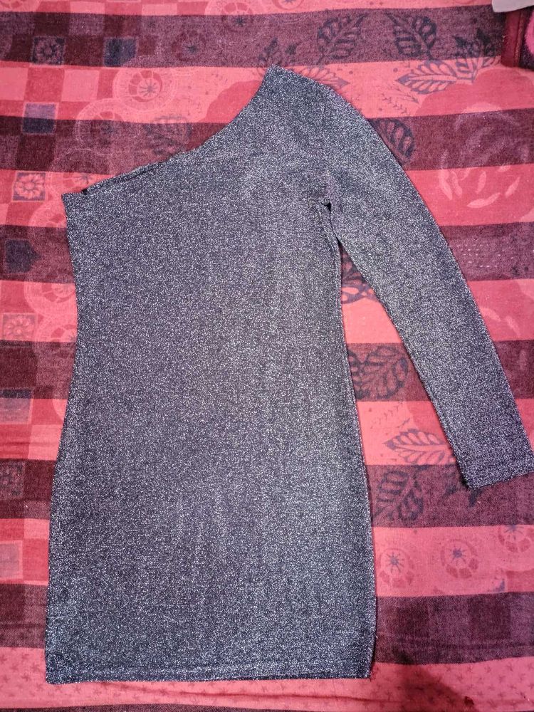 Sparkly One-Shoulder Dress
