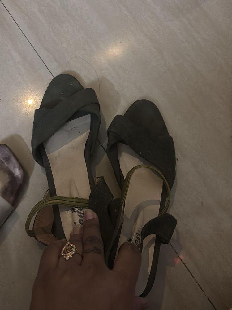 Olive green daily use heels