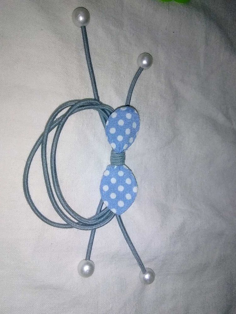 Blue Polka Dot Hair Tie