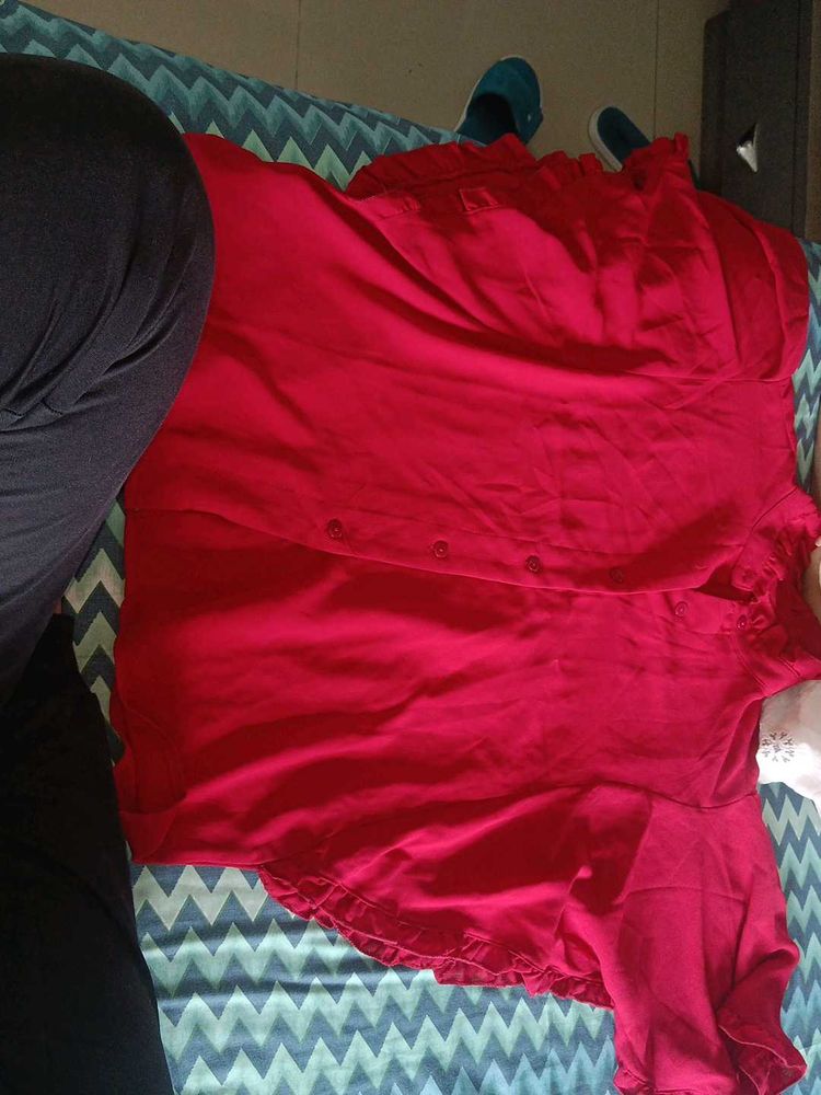 Red Women Top Xxl