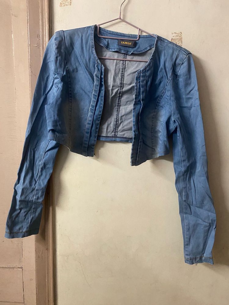 Denim Cropped Jacket