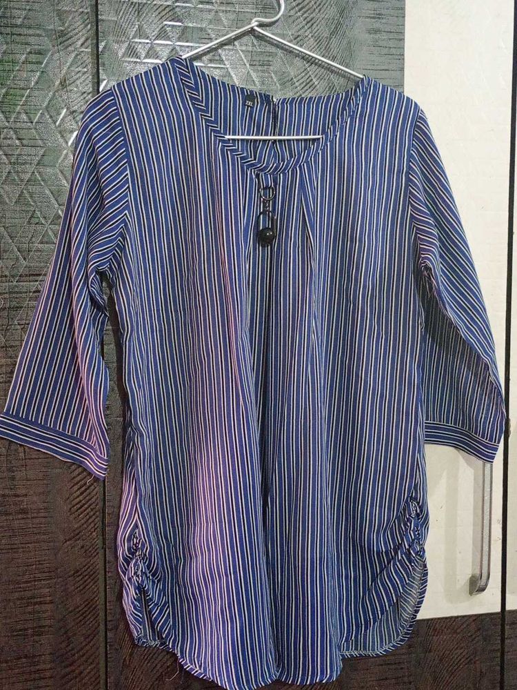 Striped Blue Tunic Top