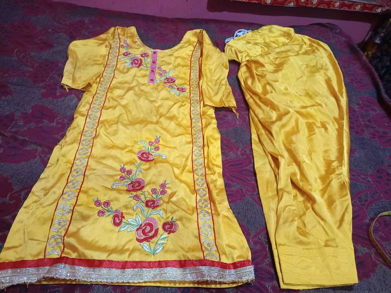 Yellow Embroidered Kurta Set