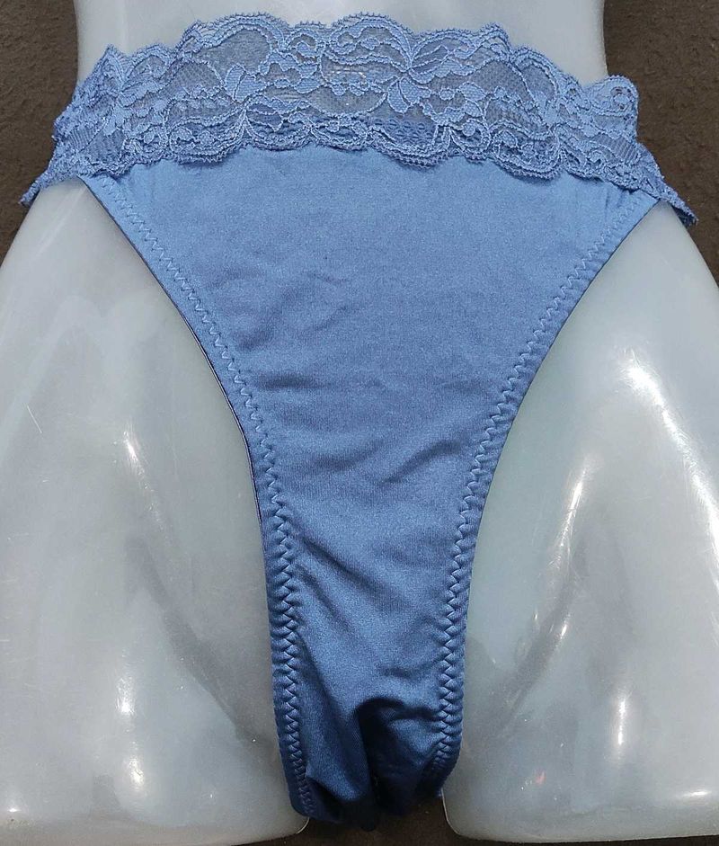 Blue Lace Trim Thong 🖤