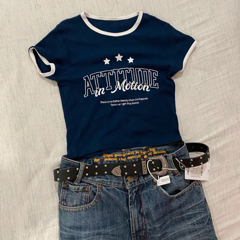 Cute Navy Blue Baby Tee