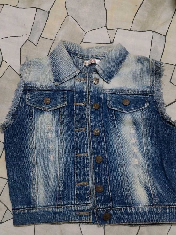 Denim Jacket Half Sleev