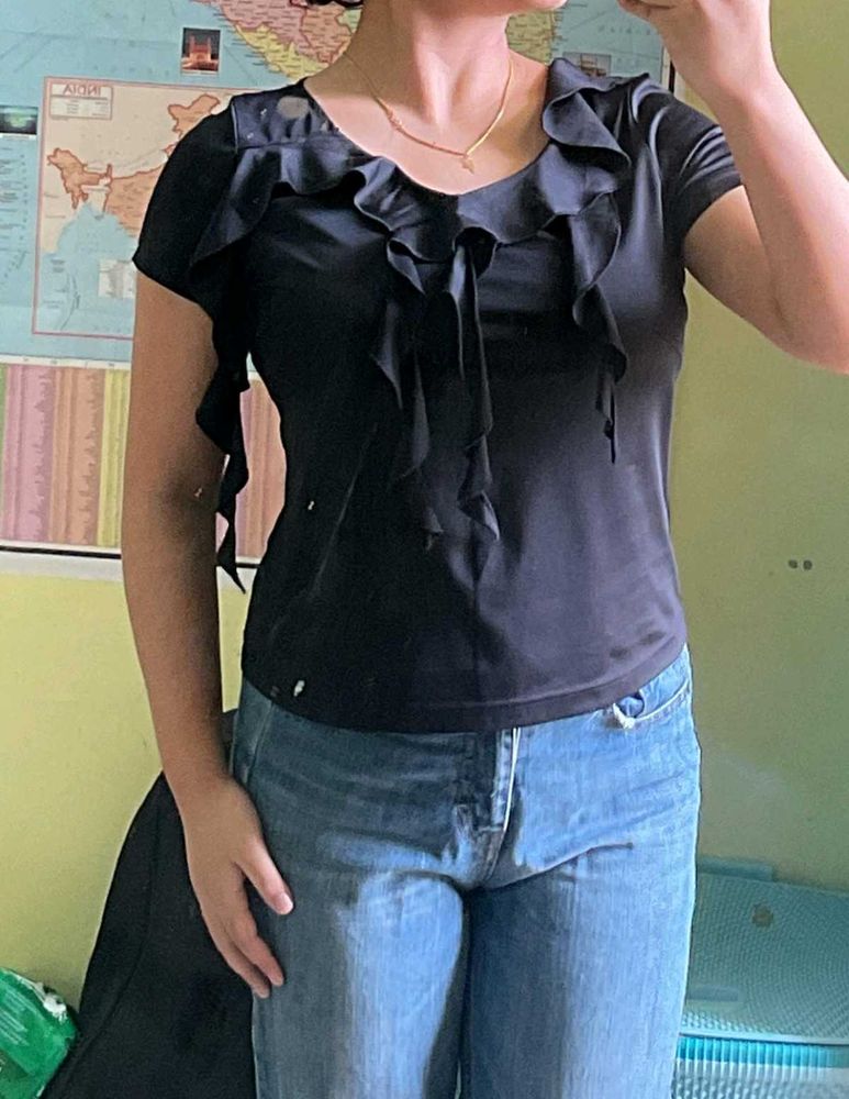 Ruffle Trim Top