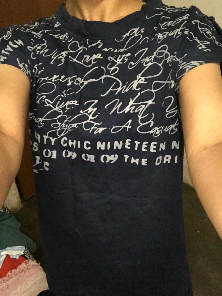 Navy Graphic Print Tee